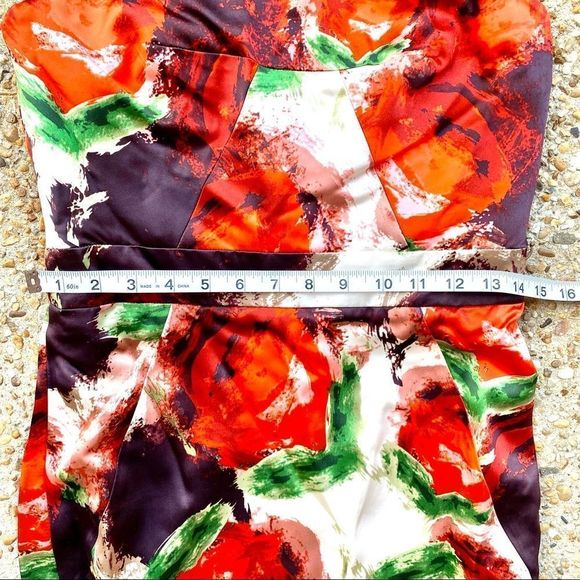 J. Crew Silk Floral Strapless Sample Lined Dress Size 6 - Picture 6 of 9